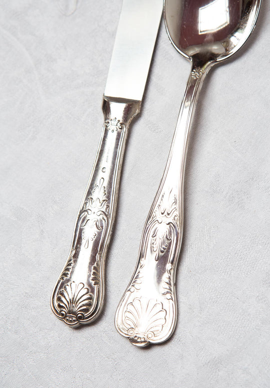 Cubiertos italianos metal baño plata Arg 800 para 6 (12 PIEZAS)