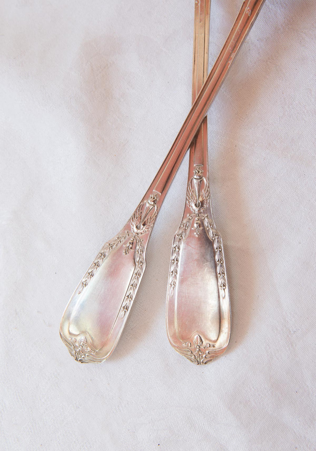 Cubiertos servir ENSALADA Ravinet Denfert c. 1920/30 estilo Imperio (2 PIEZAS)