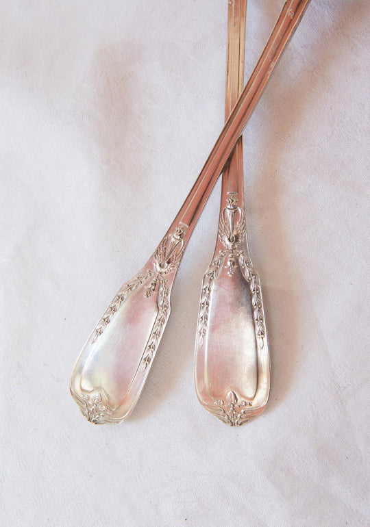 Cubiertos servir ENSALADA Ravinet Denfert c. 1920/30 estilo Imperio (2 PIEZAS)