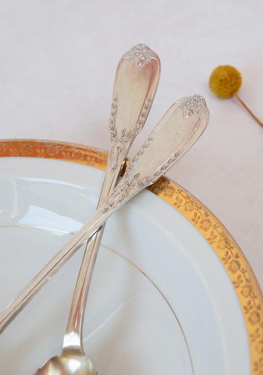 Cubiertos servir ENSALADA Ravinet Denfert c. 1920/30 estilo Imperio (2 PIEZAS)