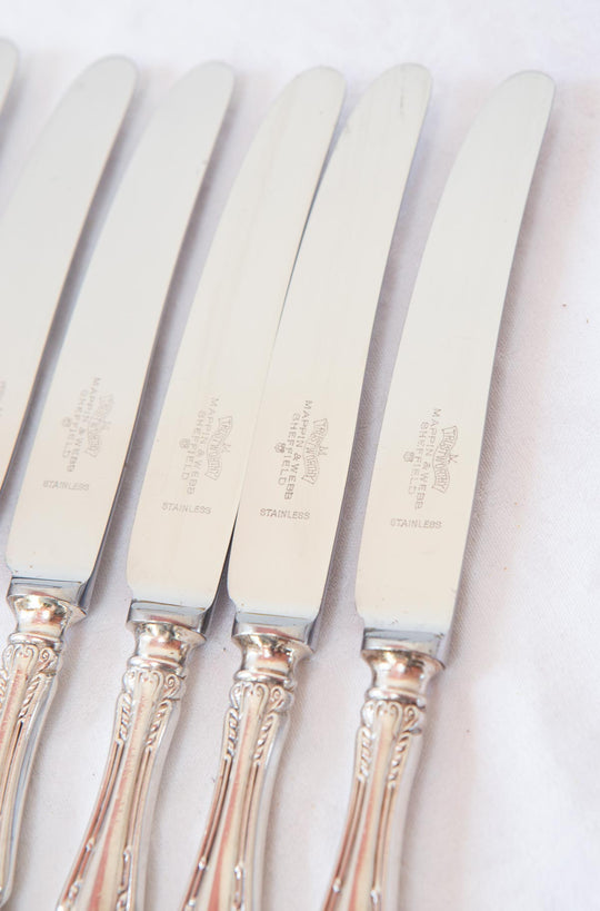 Cubiertos ingleses MAPPIN & WEBB para 7 modelo Russell (14 PIEZAS)