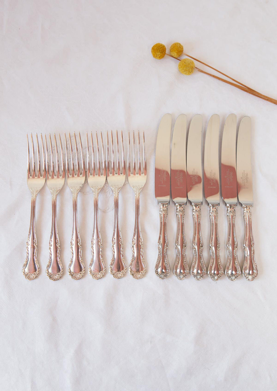 Cubiertos ingleses MAPPIN & WEBB para 7 modelo Russell (14 PIEZAS)