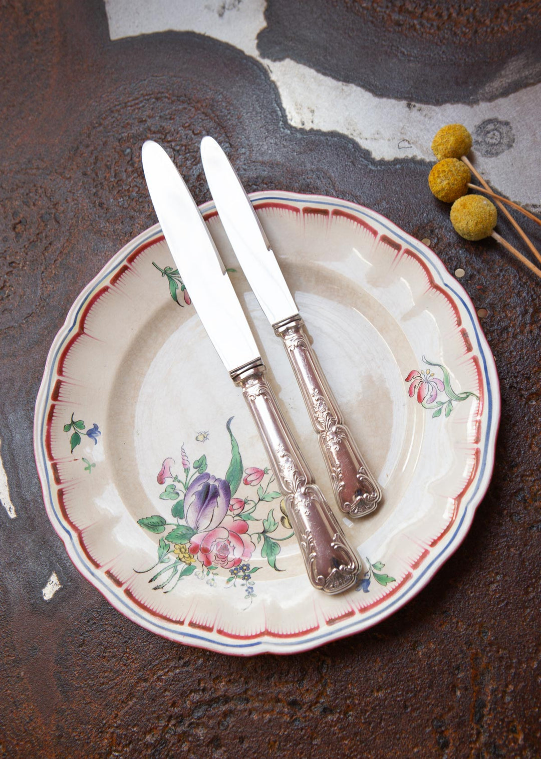 Juego cuchillos MESA y ENTRANTES franceses PARA 12 Jean-Louis Noiret París c. 1900 (24 PIEZAS)