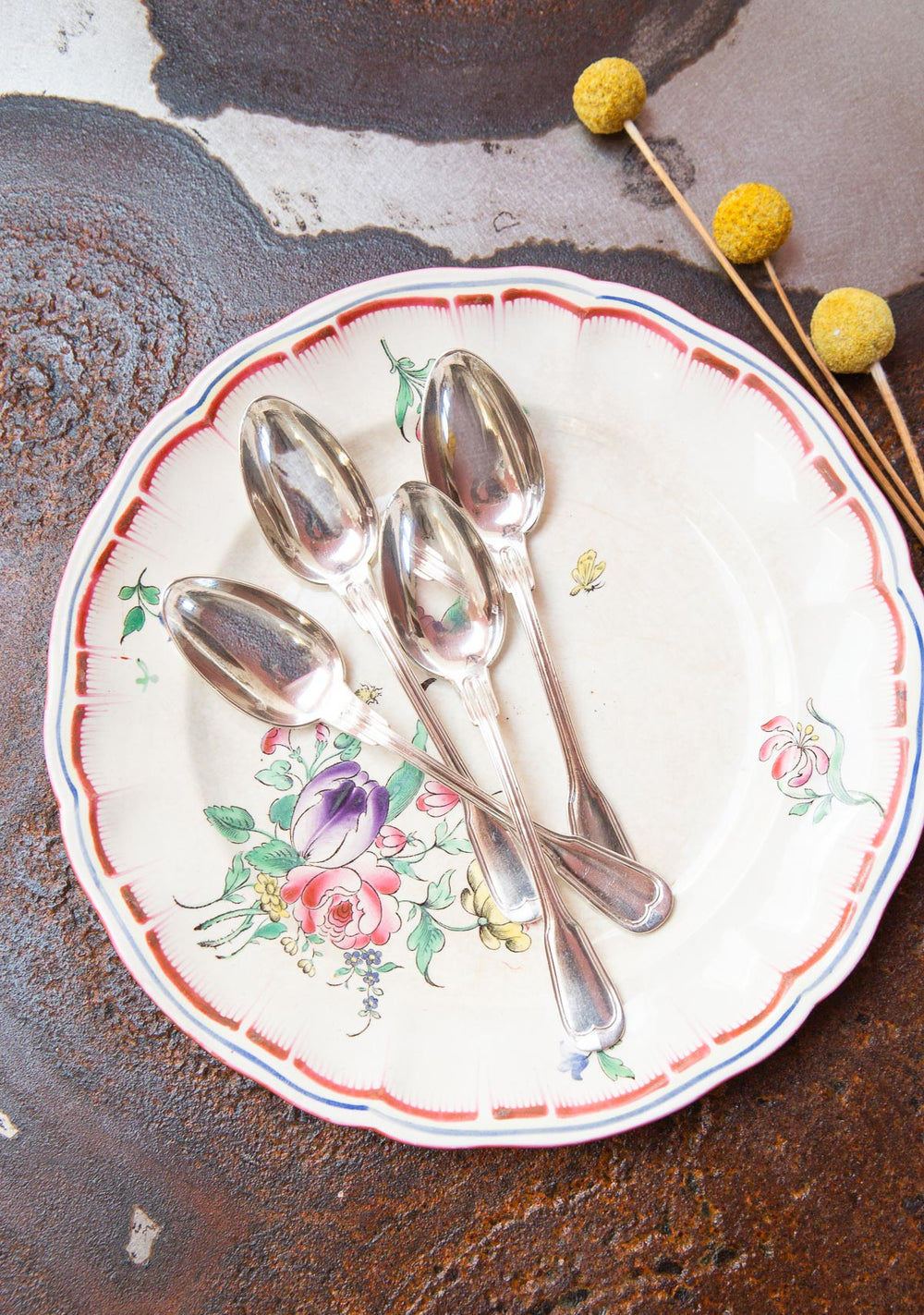 Juego de 4 cucharillas francesas metal argenté Apollo