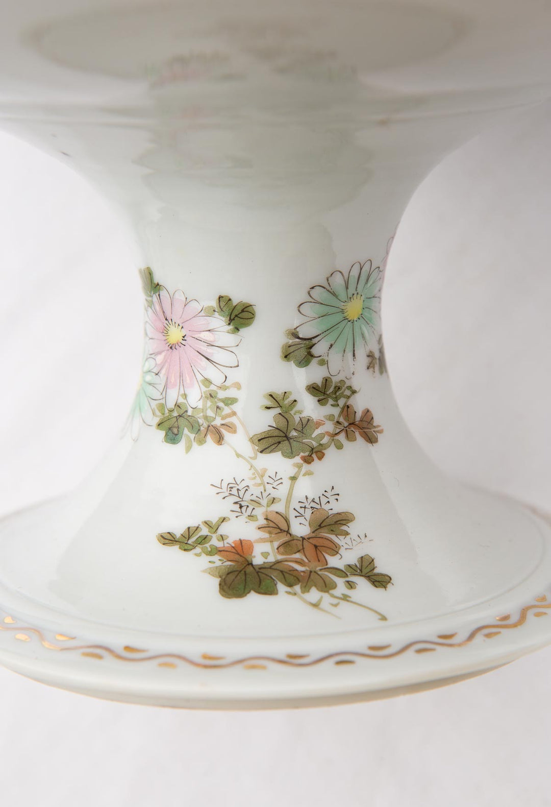 Frutero y 2 bols japoneses porcelana KUTANI periodo Showa c. 1930-50 "Geishas y Fuji"