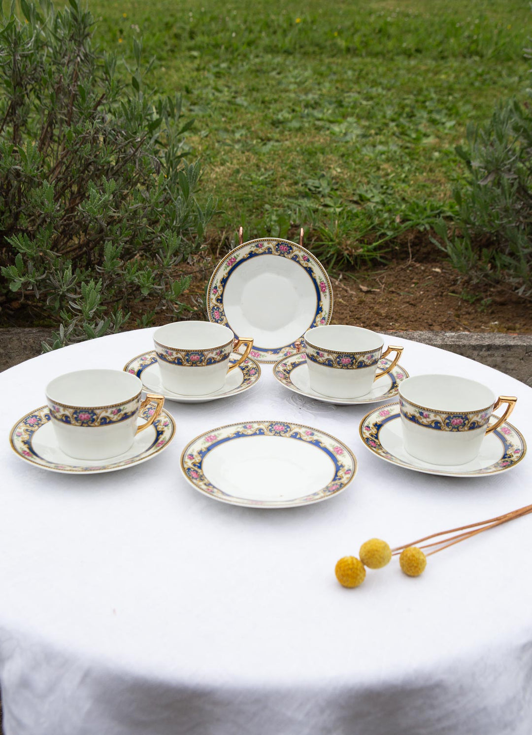 Juego de té PARA 5 porcelana Limoges Unique (10 PIEZAS)
