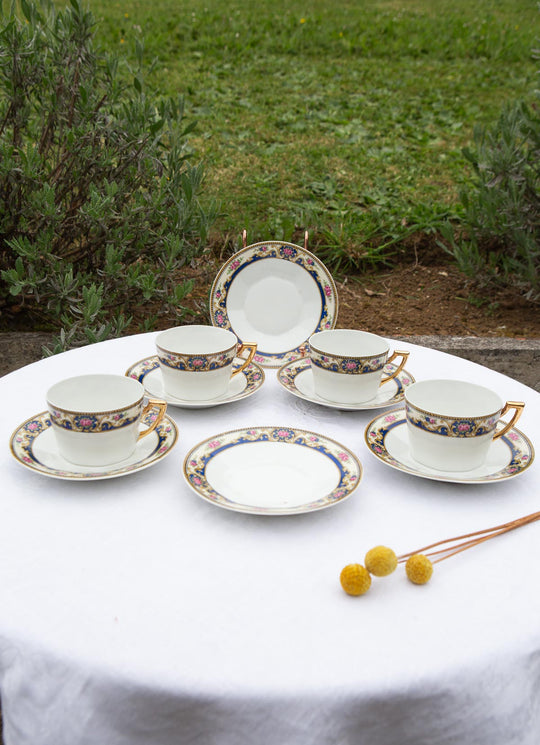 Juego de té PARA 5 porcelana Limoges Unique (10 PIEZAS)