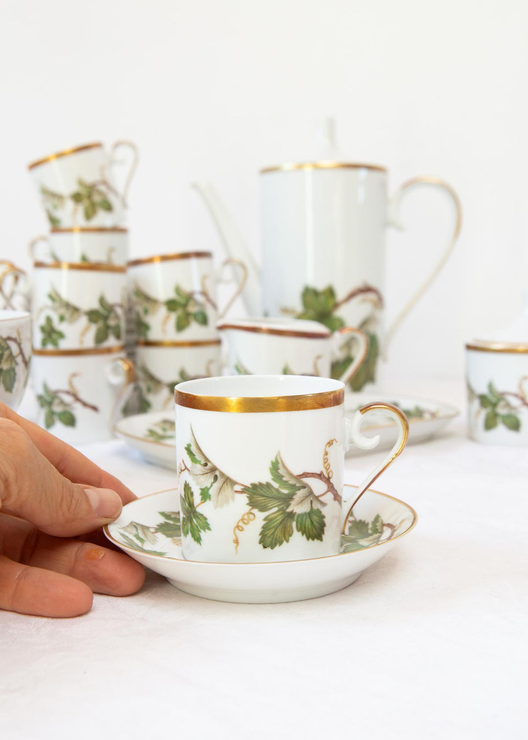 Juego de café en porcelana sueca Hackefors PARA 12 (29 PIEZAS)