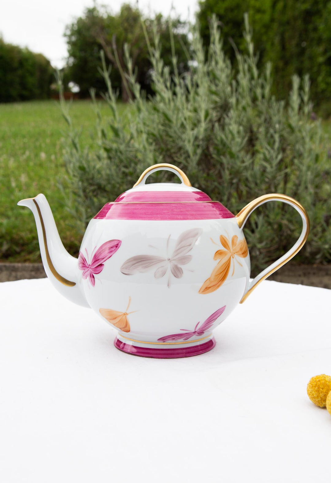 Juego de té porcelana Limoges pintada a mano Marie Daage oro fino (20 PIEZAS)