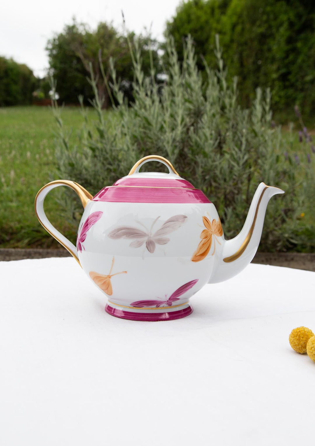 Juego de té porcelana Limoges pintada a mano Marie Daage oro fino (20 PIEZAS)