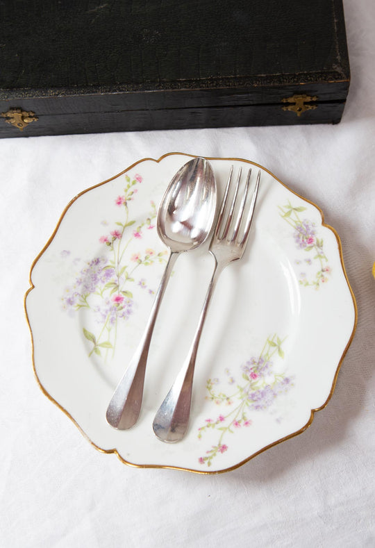 Juego de cubiertos franceses ENTRANTES metal baño plata para 12 (24 PIEZAS)