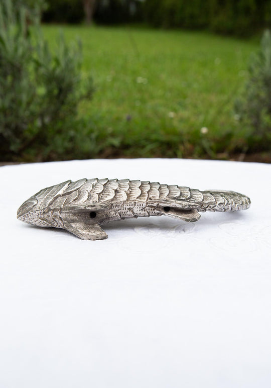 Antiguo pez metal plateado c. 1900 (18 cm | 400 gr)