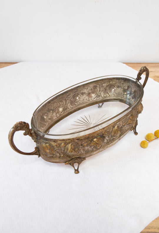 Gran jardinera o centro mesa francés Art Nouveau c. 1900 (40 cm)