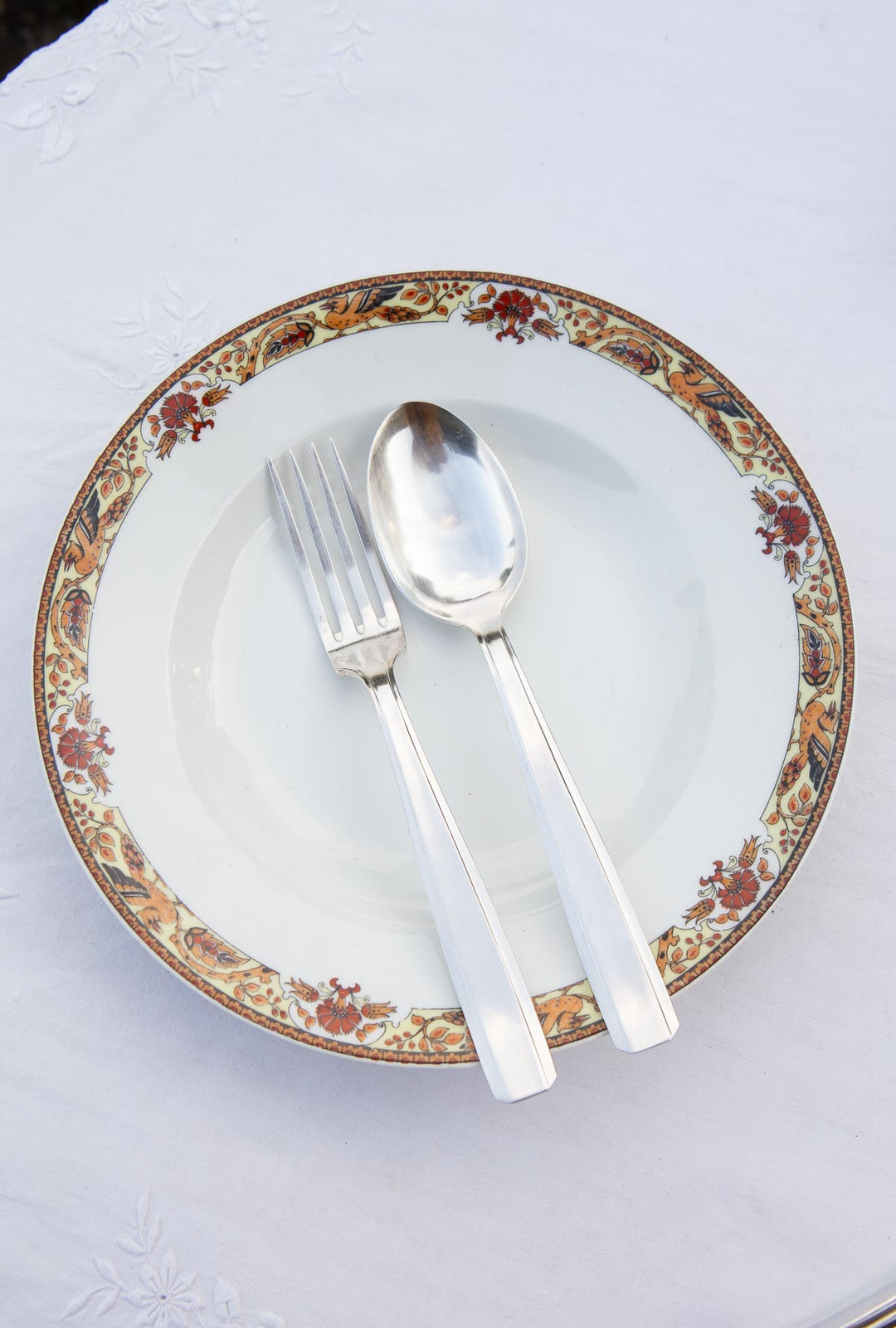 Cubertería MESA francesa PARA 12 metal baño plata art decó 1930/40s (24 PIEZAS)
