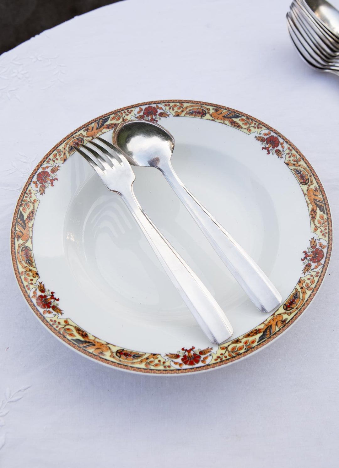 Cubertería MESA francesa PARA 12 metal baño plata art decó 1930/40s (24 PIEZAS)
