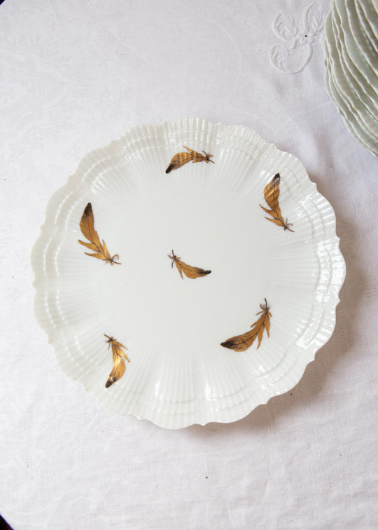 platos porcelana Giraud limoges hojas oro fino