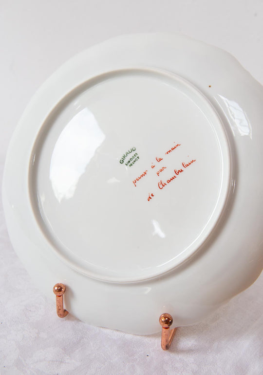 platos porcelana Giraud limoges hojas oro fino