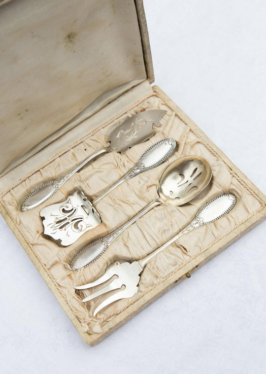 Juego servir postres "mignardises" francés c. 1900 Belle Epoque