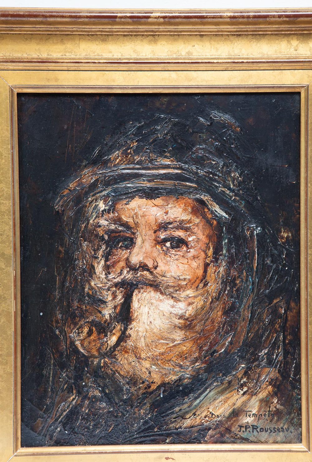 "Dans la Tempête" Retrato marinero con pipa. J.P. Rousseau 1985