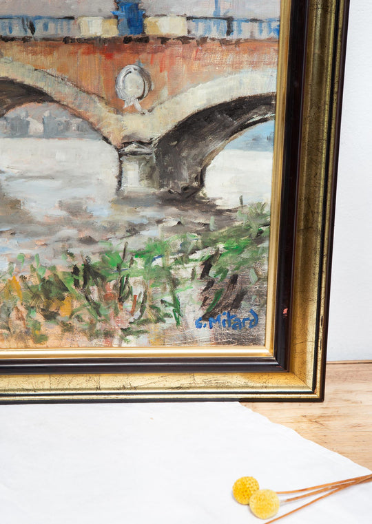 Óleo sobre Lienzo – Paisaje de Burdeos (Pont de Pierre) por Christian Mitard