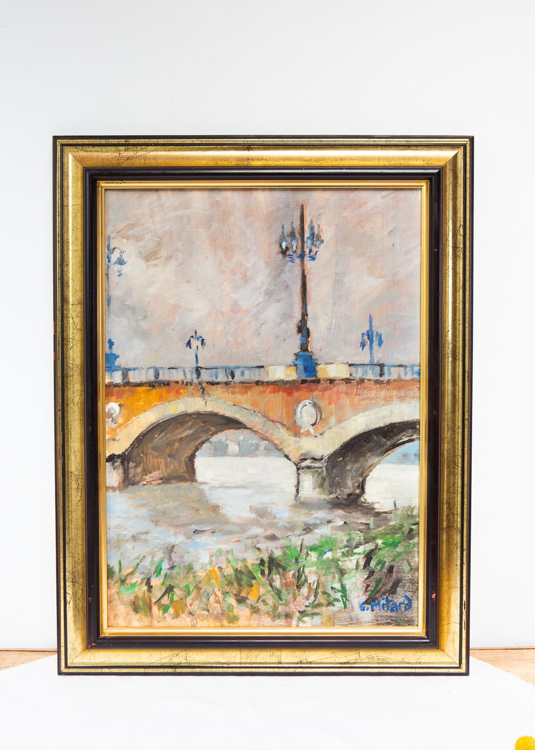Óleo sobre Lienzo – Paisaje de Burdeos (Pont de Pierre) por Christian Mitard