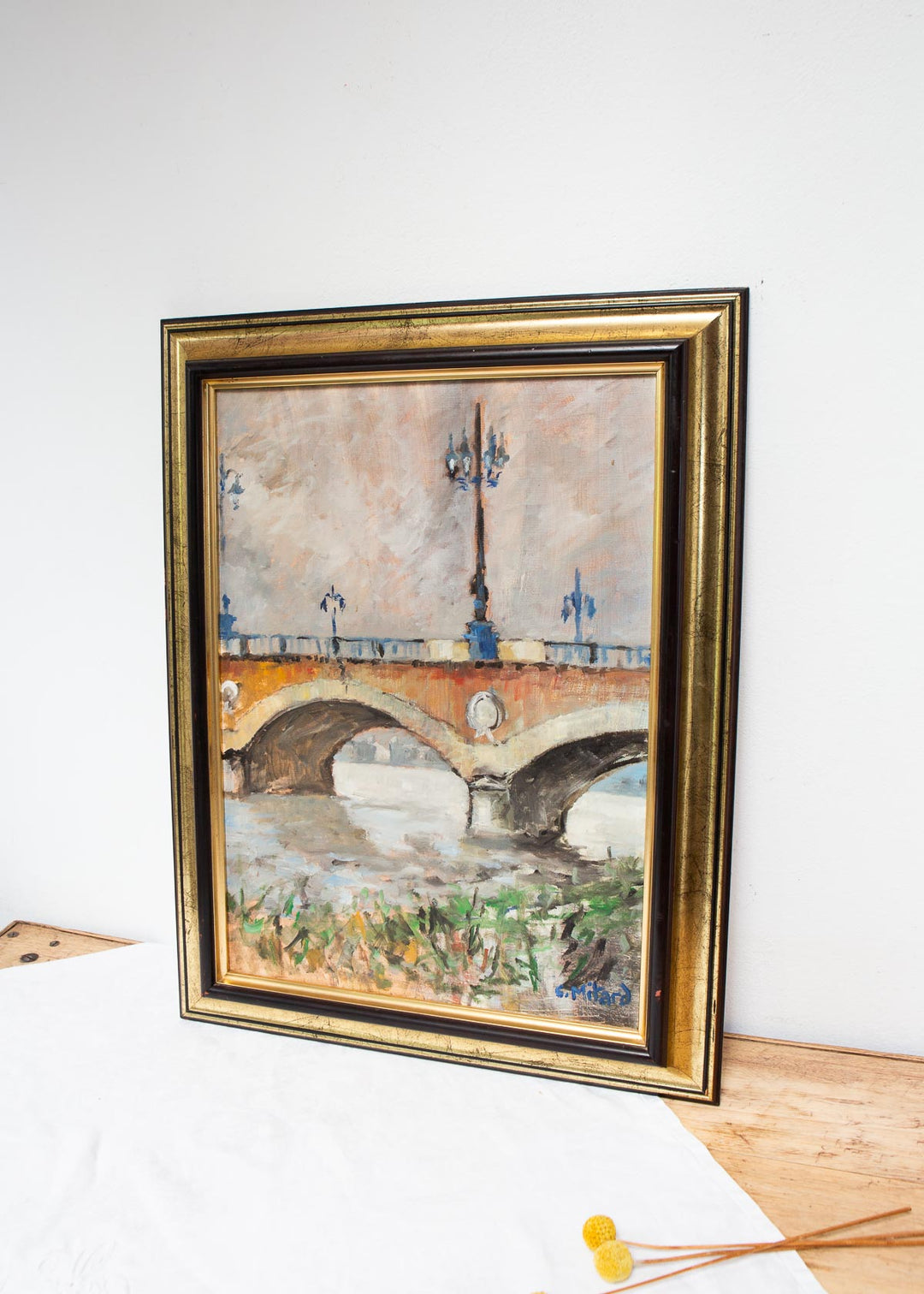 Óleo sobre Lienzo – Paisaje de Burdeos (Pont de Pierre) por Christian Mitard