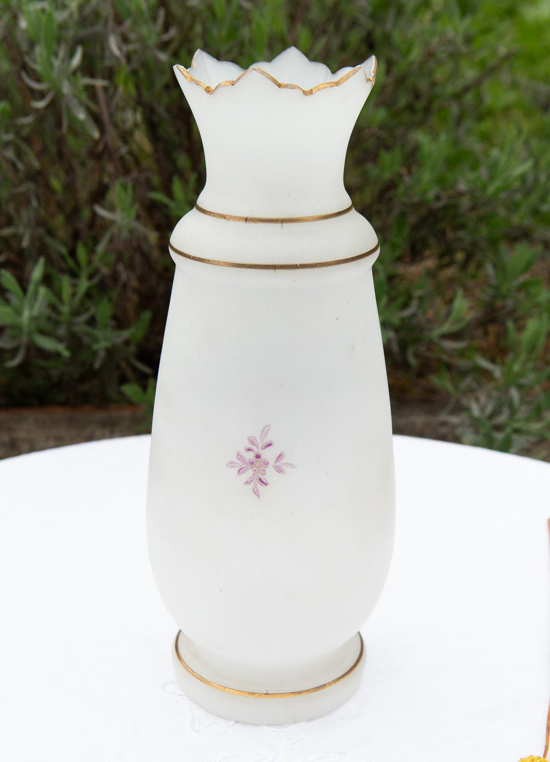Antiguo jarrón cristal francés Belle Epoque aprox. 1900 (28 cm)
