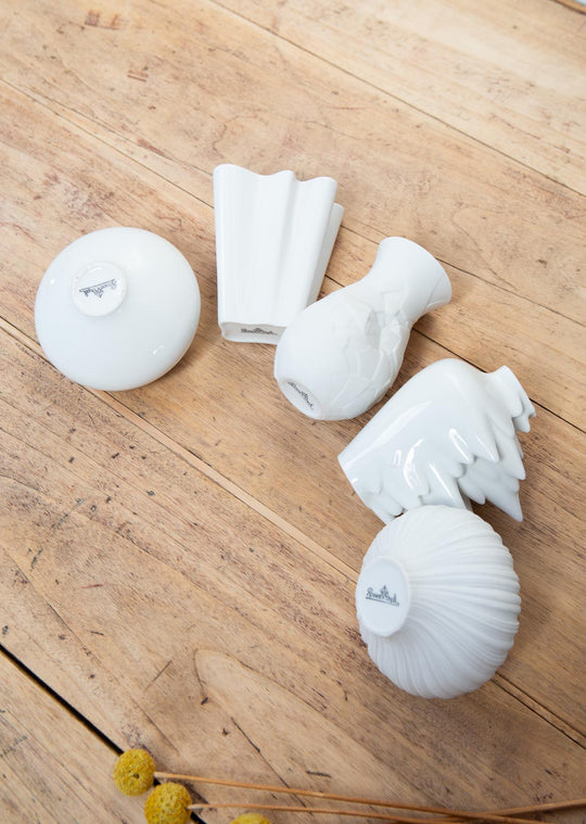 juego 5 jarrones rosenthal porcelana blanca