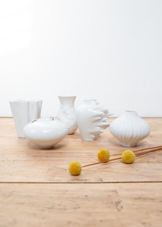 juego 5 jarrones rosenthal porcelana blanca