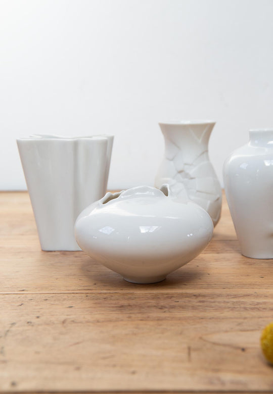 juego 5 jarrones rosenthal porcelana blanca