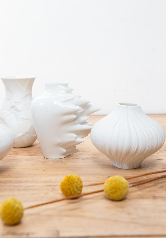juego 5 jarrones rosenthal porcelana blanca