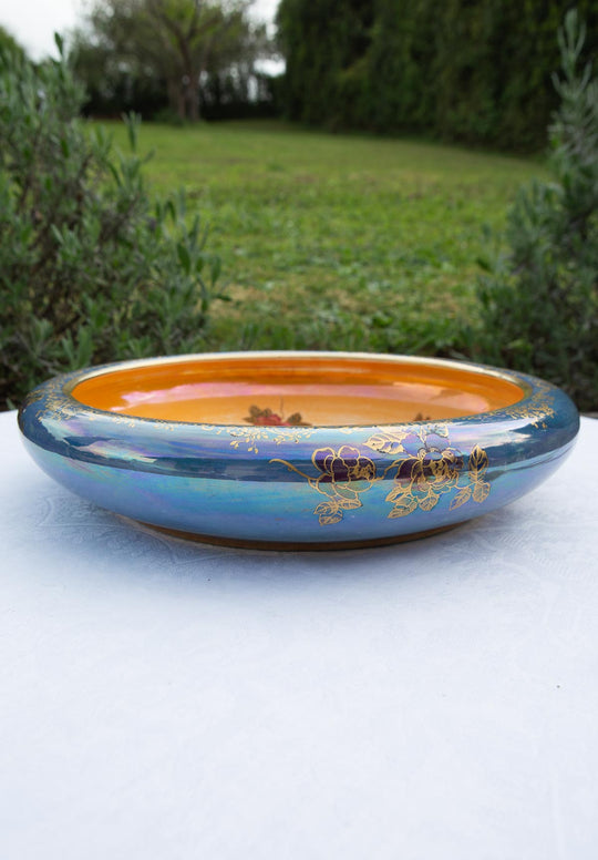Gran cuenco cerámica iridiscente Crown Devon Fieldings Lustrine "Mavis"  c. 1918 (30 cm)