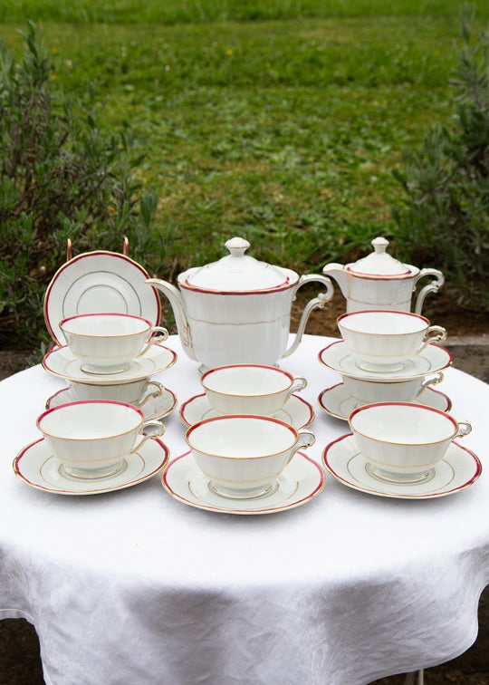 Juego de té PARA 8 porcelana Limoges Bernardaud (21 PIEZAS)
