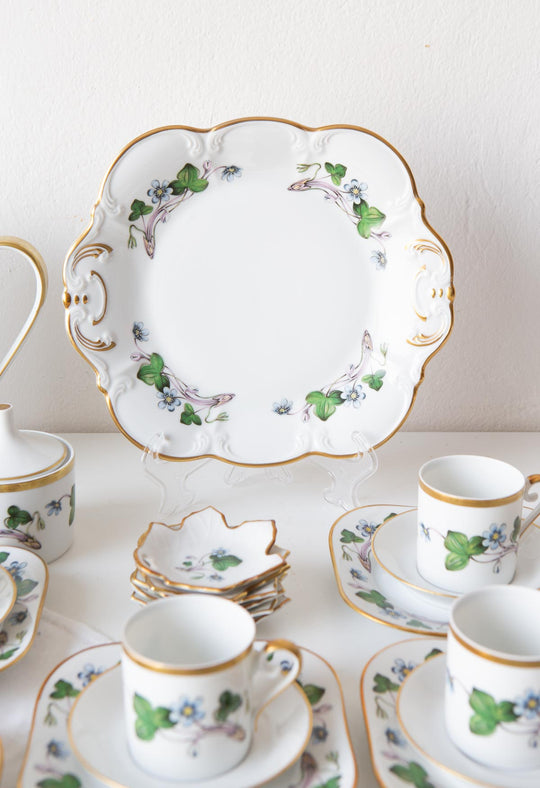 Juego porcelana sueca Hackefors PARA 12 "Anemone Hepatica" c. 1970 (49 PIEZAS)