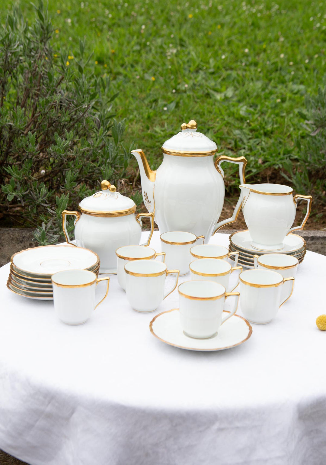 Juego de café PARA 9 porcelana Limoges RAYNAUD (23 PIEZAS)