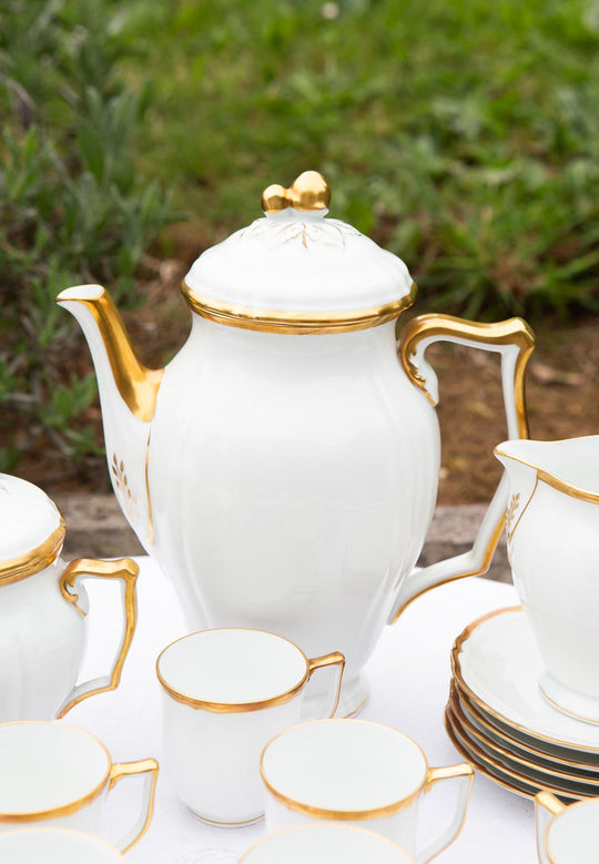 Juego de café PARA 9 porcelana Limoges RAYNAUD (23 PIEZAS)