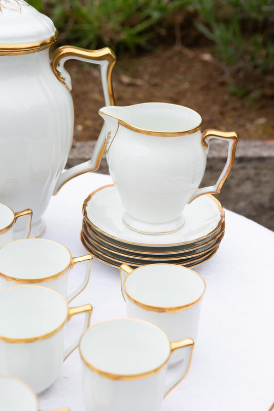 Juego de café PARA 9 porcelana Limoges RAYNAUD (23 PIEZAS)