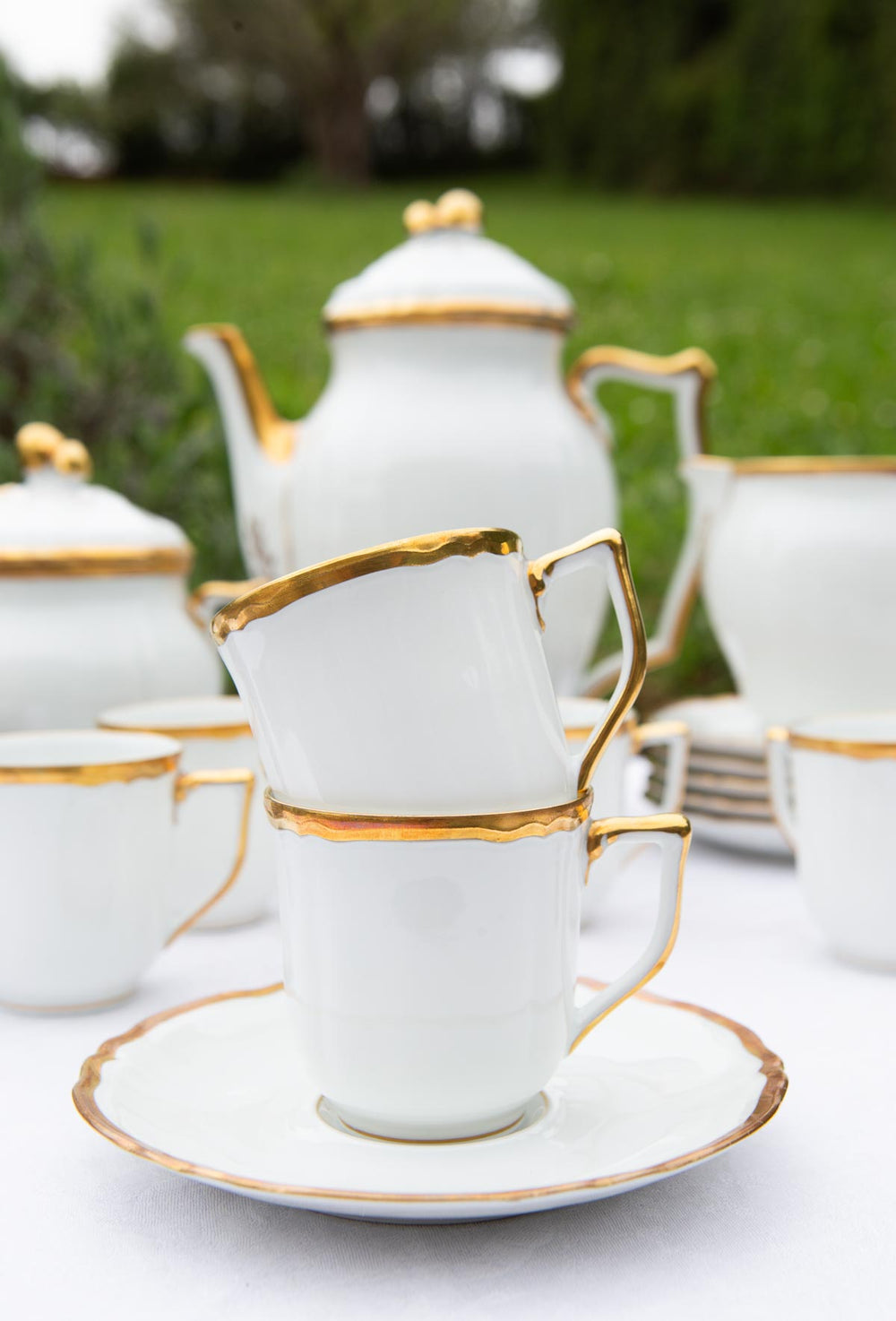 Juego de café PARA 9 porcelana Limoges RAYNAUD (23 PIEZAS)