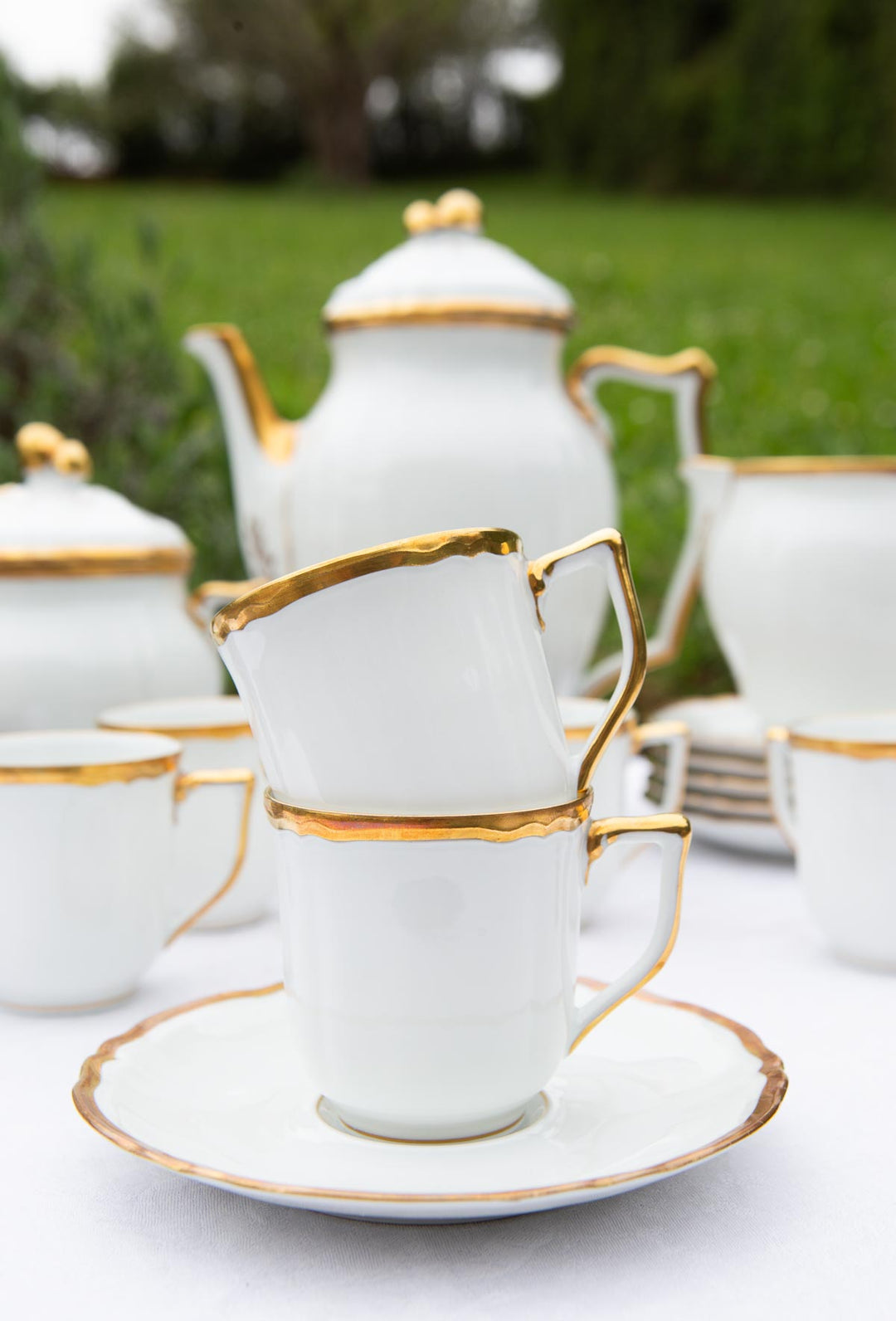 Juego de café PARA 9 porcelana Limoges RAYNAUD (23 PIEZAS)