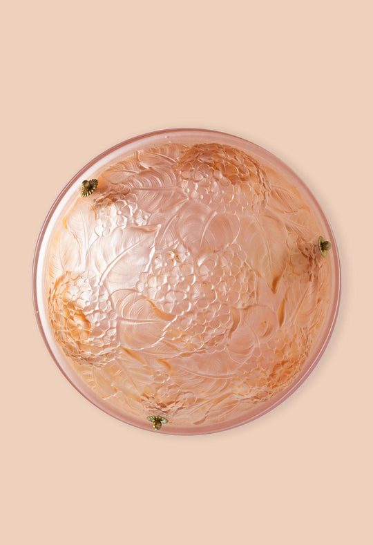 Lámpara de techo estilo art decó vidrio rosa c. 1930s/40s
