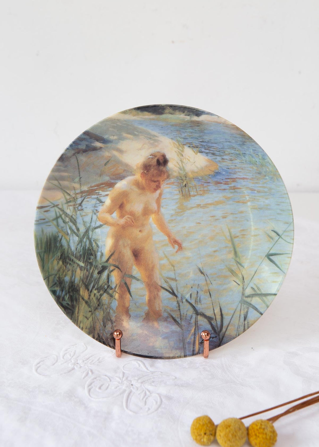 Plato decorativo porcelana sueca Rörstrand "Reflexer" Anders Zorn c. 1991
