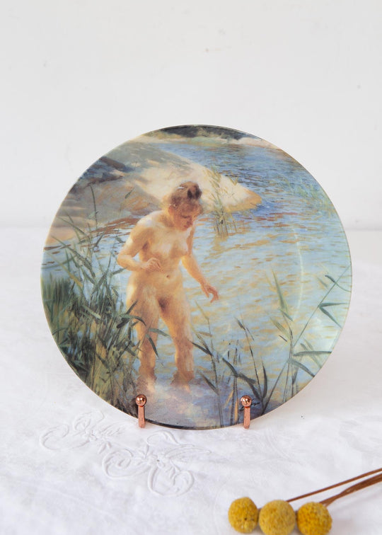 Plato decorativo porcelana sueca Rörstrand "Reflexer" Anders Zorn c. 1991