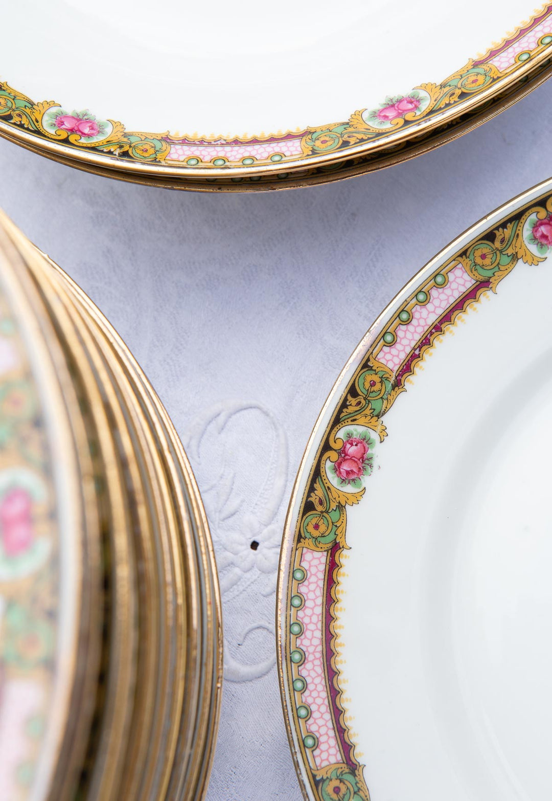Juego de 16 platos llanos y hondos porcelana Limoges c. 1930s