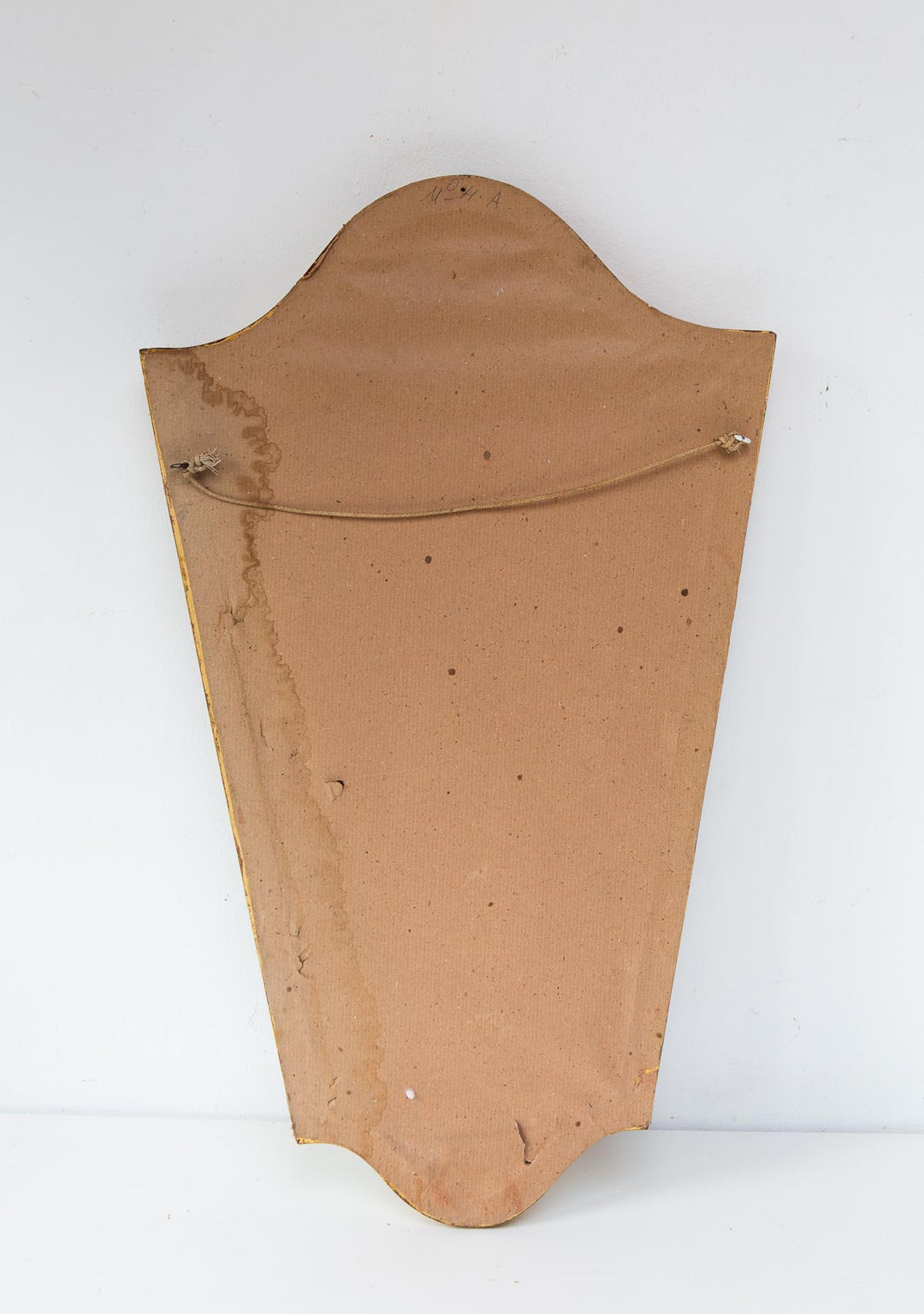 Pequeño espejo francés madera dorada c. 1950s