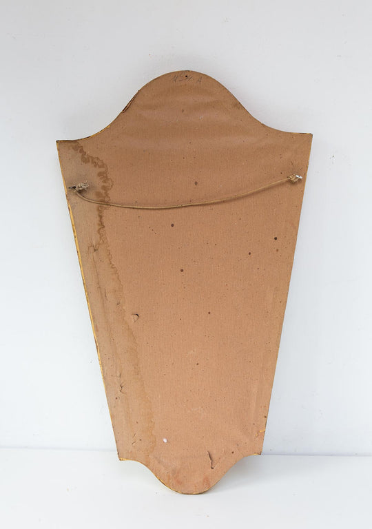 Pequeño espejo francés madera dorada c. 1950s