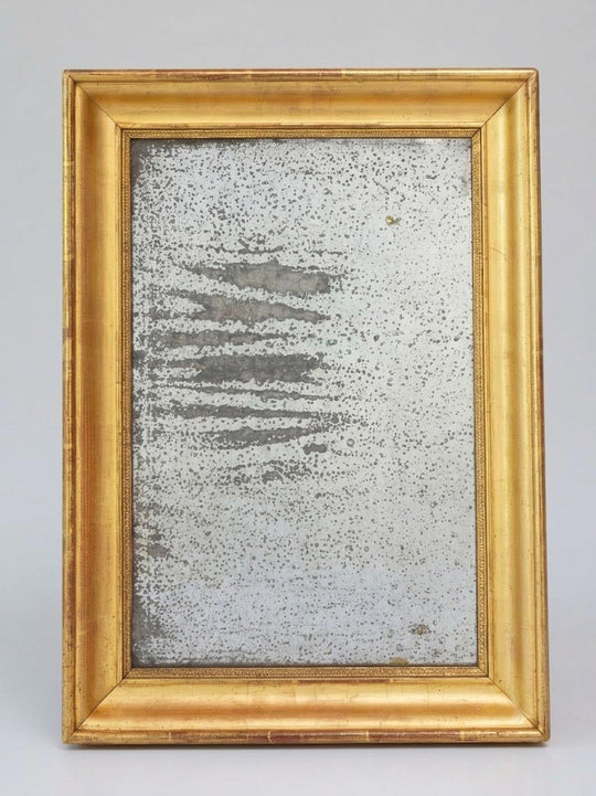 Antiguo espejo rectangular dorado cristal al mercurio Louis Philippe c. 1830 (55*40 cm)