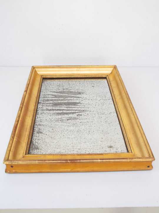 Antiguo espejo rectangular dorado cristal al mercurio Louis Philippe c. 1830 (55*40 cm)