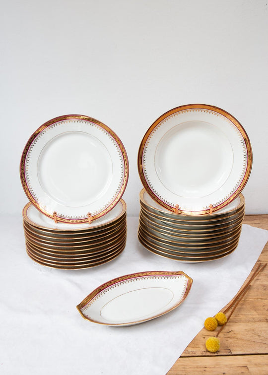 Juego de platos LLANOS y HONDOS PARA 12 porcelana Limoges (25 PIEZAS)