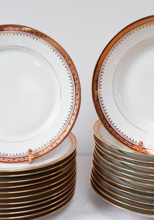 Juego de platos LLANOS y HONDOS PARA 12 porcelana Limoges (25 PIEZAS)