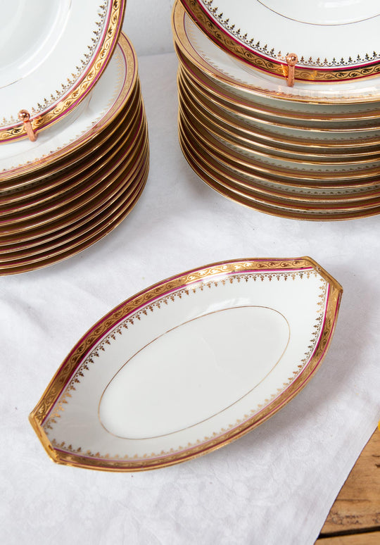 Juego de platos LLANOS y HONDOS PARA 12 porcelana Limoges (25 PIEZAS)